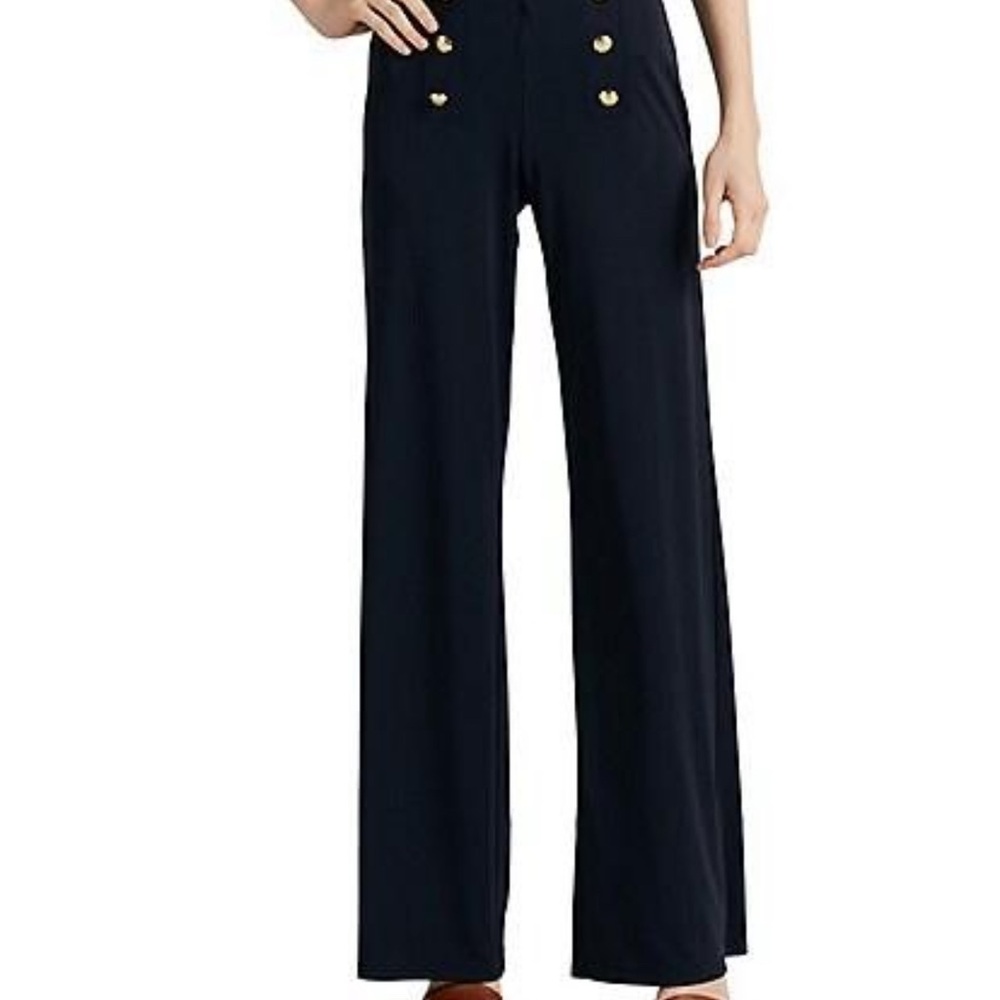 Ralph Lauren Black Wide-Leg Pants High-Waisted